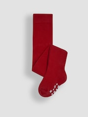 JoJo Maman Bébé Bright Red Cotton Rich Plain Tights - Image 1 of 3