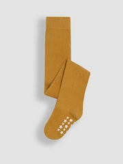 JoJo Maman Bébé Mustard Yellow Cotton Rich Plain Tights - Image 1 of 3