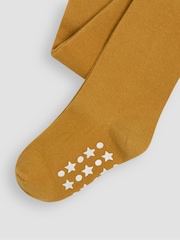 JoJo Maman Bébé Mustard Yellow Cotton Rich Plain Tights - Image 3 of 3