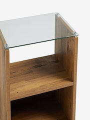 Dark Bronx Oak Effect Glass Side Table - Image 6 of 7