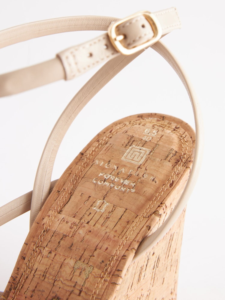 Bone Signature Leather Strappy Cork Wedges - Image 8 of 8 Bone Signature Leather Strappy Cork Wedges - Image 8 of 8