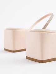 Nude Cream Regular/Wide Fit Forever Comfort® Two Band Block Heel Mules - Image 3 of 5