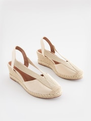 Neutral Regular/Wide Fit Forever Comfort® Elastic Closed Toe Wedges - Image 3 of 7