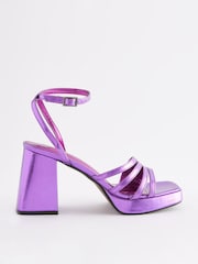 Purple Forever Comfort® Strappy Platform Heel Sandals - Image 6 of 9