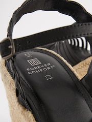 Black Leather Huarache Wedges - Image 7 of 7