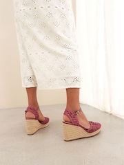 Pink - Signature Makramee​​​​​​​-Schuhe mit Keilabsatz - Bild 3 von 8