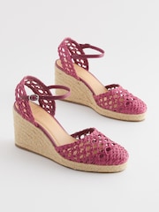 Pink - Signature Makramee​​​​​​​-Schuhe mit Keilabsatz - Bild 4 von 8
