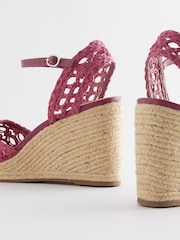 Pink - Signature Makramee​​​​​​​-Schuhe mit Keilabsatz - Bild 6 von 8