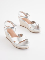 Silber - Forever Comfort® Peeptoe-Schuhe mit Keilabsatz - Bild 3 von 7