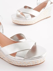 Silber - Forever Comfort® Peeptoe-Schuhe mit Keilabsatz - Bild 5 von 7
