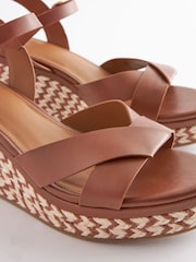 Tan Brown Regular/Wide Fit Forever Comfort® Open Toe Wedges - Image 3 of 5
