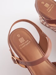 Tan Brown Regular/Wide Fit Forever Comfort® Open Toe Wedges - Image 4 of 5