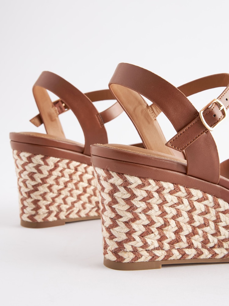 Tan Brown Regular/Wide Fit Forever Comfort® Open Toe Wedges - Image 5 of 5