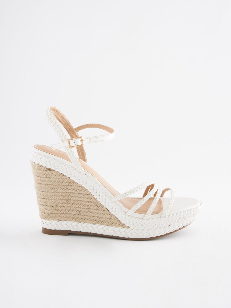 White Forever Comfort® Plait High Wedges - Image 1 of 6 White Forever Comfort® Plait High Wedges - Image 1 of 6
