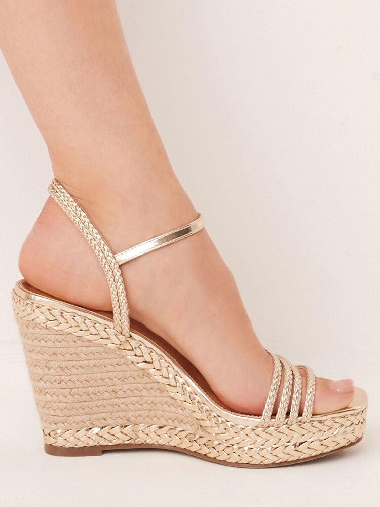 Gold Forever Comfort® Plait High Wedges - Image 2 of 8