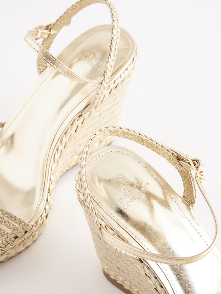 Gold Forever Comfort® Plait High Wedges - Image 8 of 8