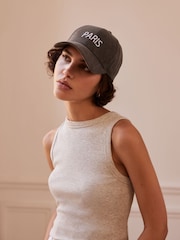 Mint Velvet Light Grey High Neck Tank Top - Image 3 of 6
