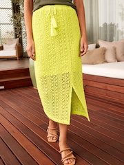 Lime Green Crochet Skirt - Image 2 of 5