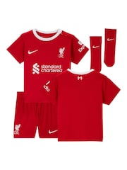Nike Red Liverpool FC Stadium 2023/24 3 Piece Football Kit - Image 1 of 4