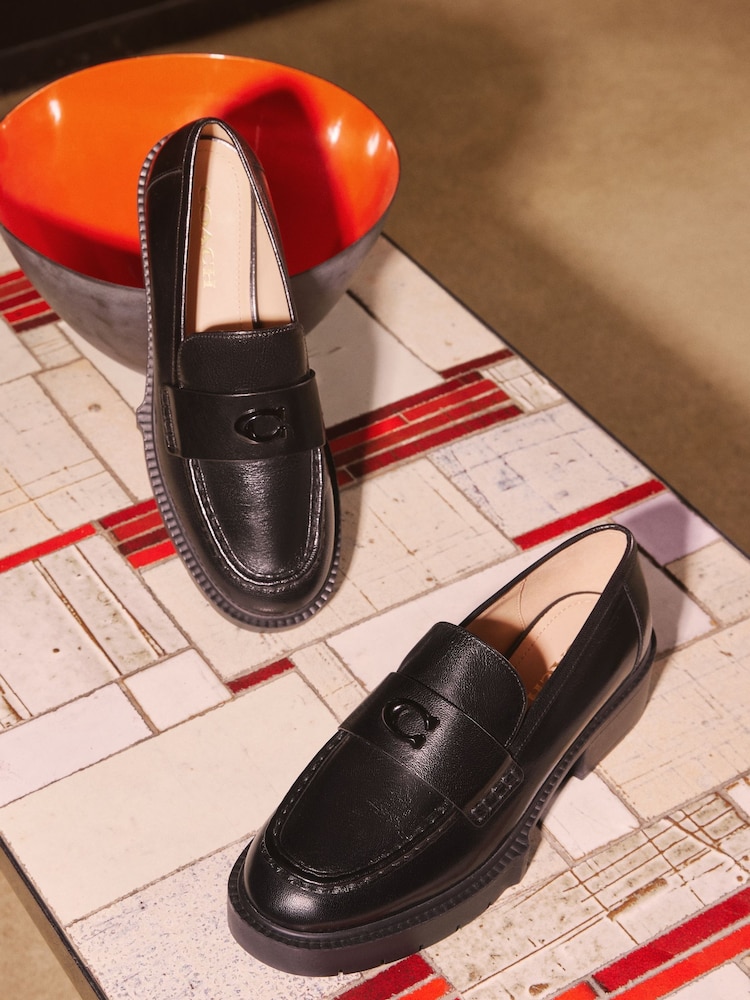 COACH Black Leah Platfrom Loafers - Image 2 of 10
