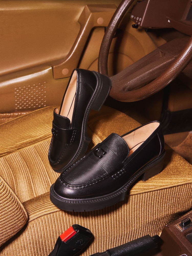 COACH Black Leah Platfrom Loafers - Image 5 of 10