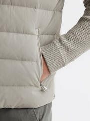 Reiss Soft Grey Murphy Zip Close Hybrid Knitted Jacket - Image 4 of 7