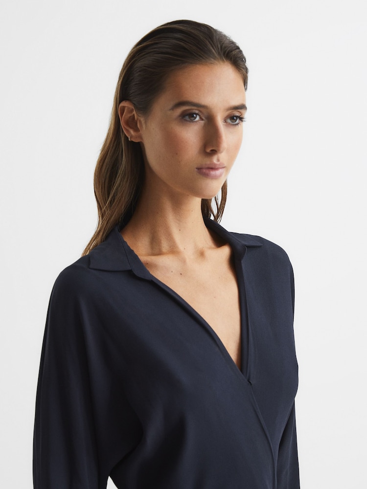 reiss cecily midi shirt dress Buy Reiss Navy Cecily Wrap Shirt Midi Dress from Next USA