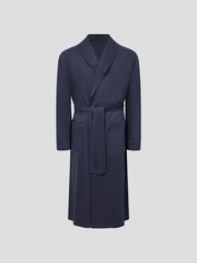 Reiss Navy Tonic Long Sleeve Mercerised Dressing Gown - Image 2 of 6