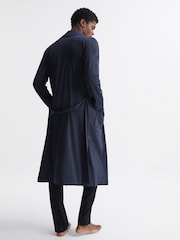 Reiss Navy Tonic Long Sleeve Mercerised Dressing Gown - Image 5 of 6