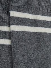 Reiss Grey Melange Alcott Wool Blend Striped Crew Socks - Image 5 of 5