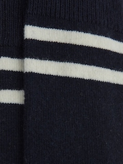 Reiss Navy Alcott Wool Blend Striped Crew Socks - Image 5 of 5