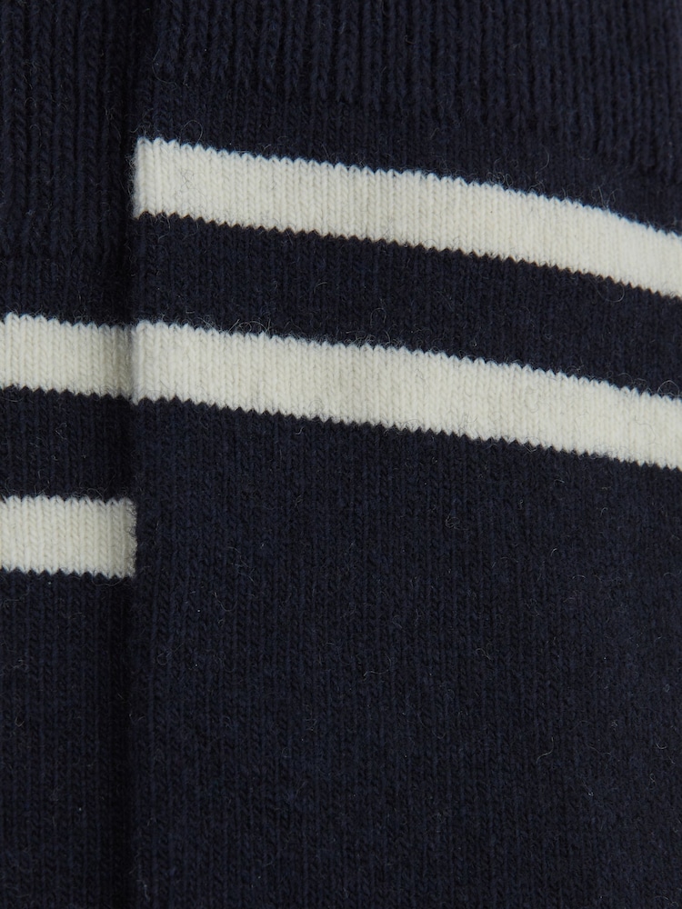 Reiss Navy Alcott Wool Blend Striped Crew Socks - Image 5 of 5