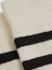 Reiss Ecru Alcott Wool Blend Striped Crew Socks - Image 3 of 5