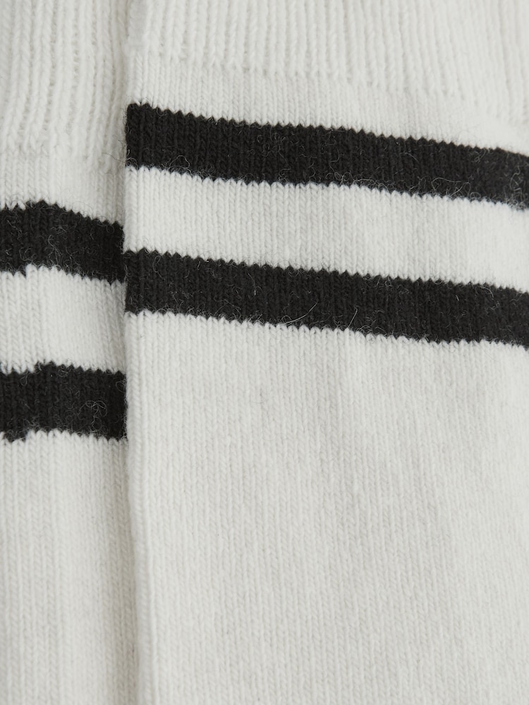 Reiss Ecru Alcott Wool Blend Striped Crew Socks - Image 5 of 5