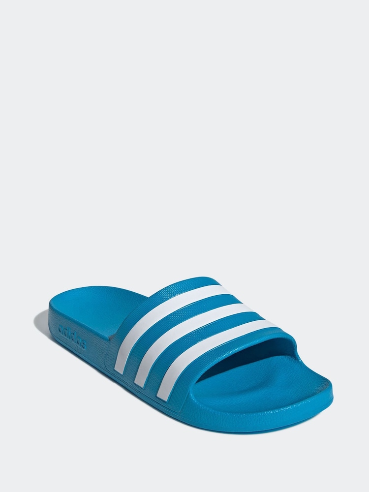 adidas Blue Sportswear Adilette Aqua Slides - Image 3 of 9