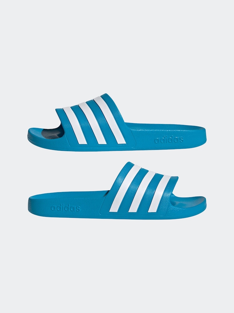 adidas Blue Sportswear Adilette Aqua Slides - Image 5 of 9