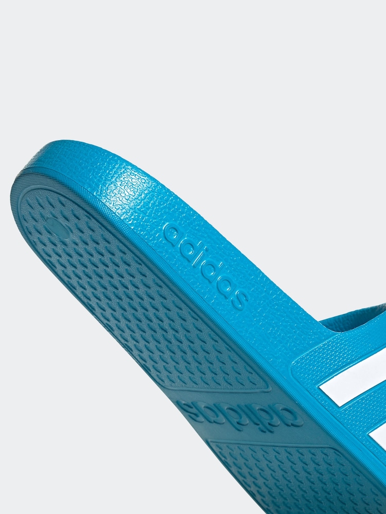adidas Blue Sportswear Adilette Aqua Slides - Image 8 of 9