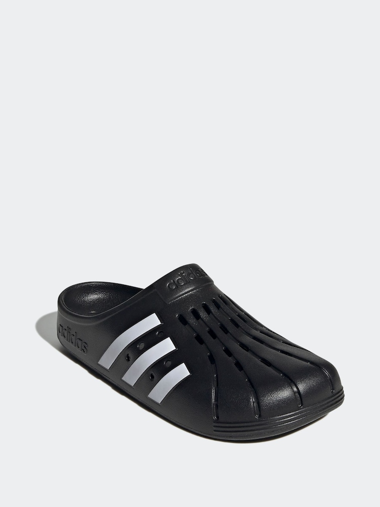 adidas Black Sportswear Adilette Clogs - Image 3 of 9