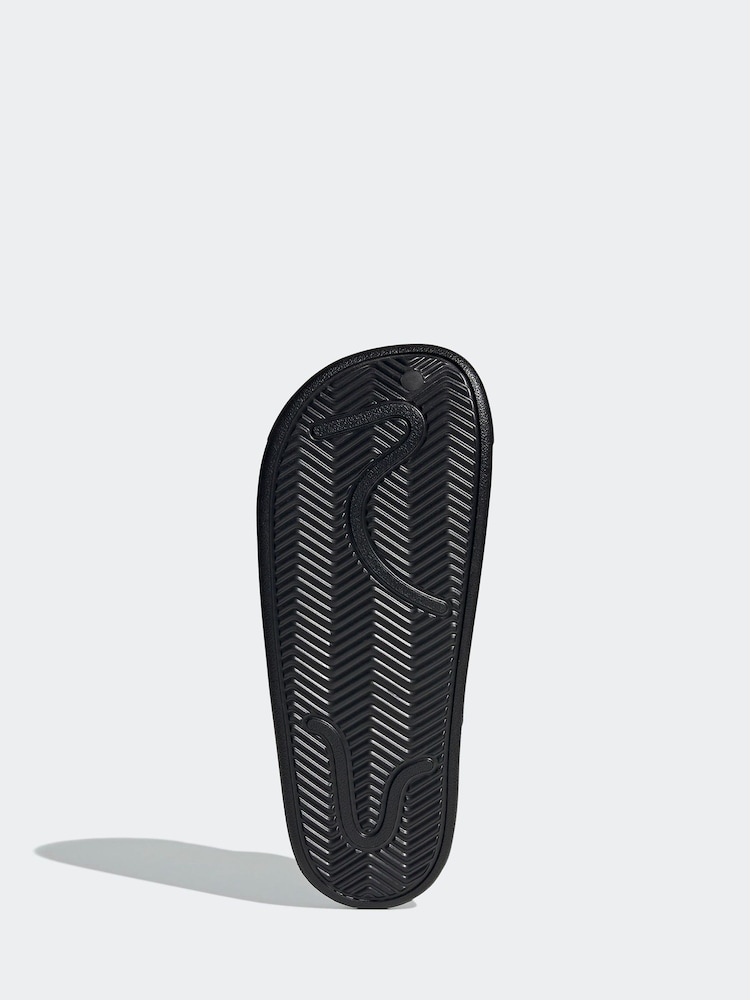 adidas Black Sportswear Adilette Clogs - Image 7 of 9
