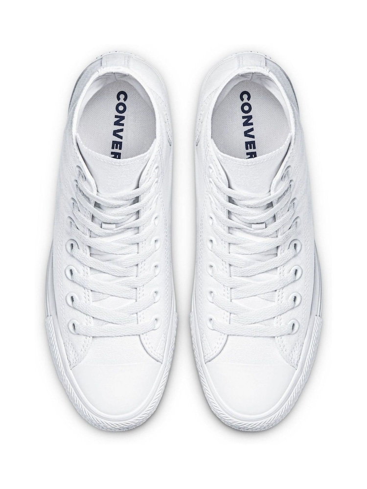Converse White High Top Trainers - Image 6 of 9