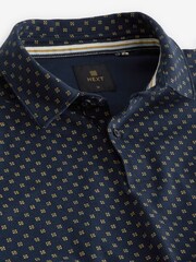White/Black/Navy Blue Geo Print Jersey Polo Shirts 3 Pack - Image 6 of 10