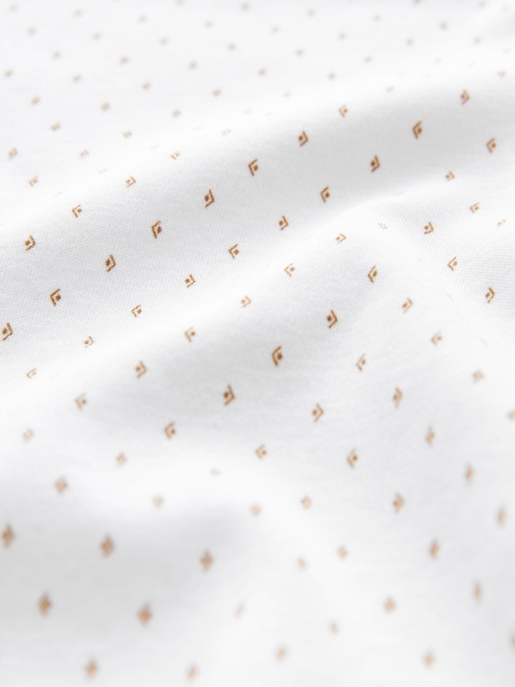 White/Gold Short Sleeve Print Polo Shirt - Image 6 of 6