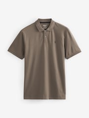 Brown Regular Fit Short Sleeve Pique Polo Shirt - Image 6 of 7