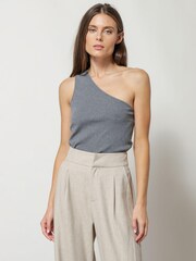 Line & Dot Grey Mila Knit Tank - Image 2 of 4