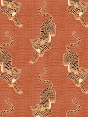 furn. Orange Tiger Print Wallpaper - Image 1 of 1