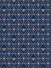 furn. Blue Bee Deco Geometric Foiled Wallpaper - Image 1 of 1