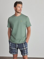 Green/Navy Blue Check Motionflex Cosy Short Pyjamas Set - Image 1 of 5
