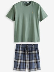 Green/Navy Blue Check Motionflex Cosy Short Pyjamas Set - Image 3 of 5