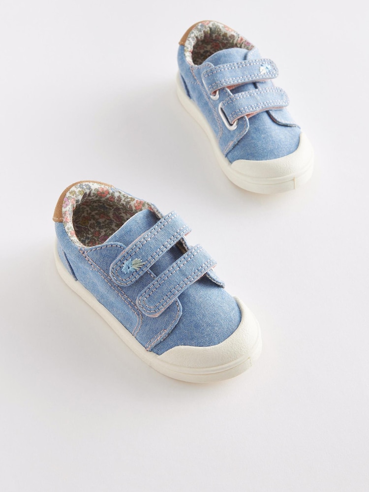 Blue Denim Standard Fit (F) Machine Washable Trainers - Image 3 of 6