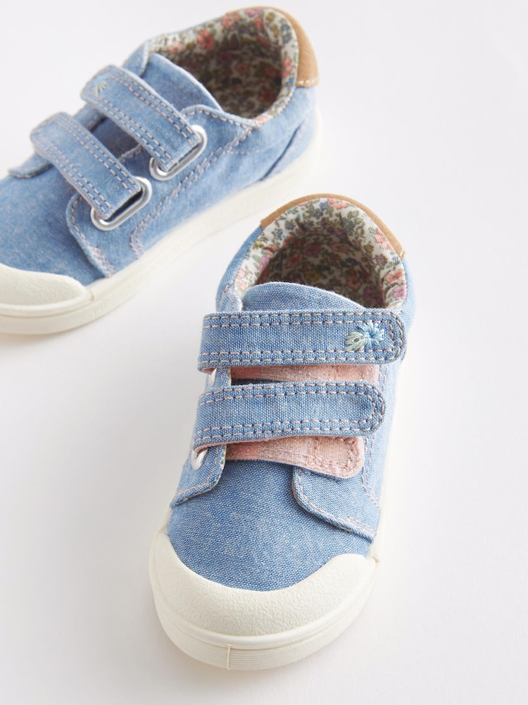 Blue Denim Standard Fit (F) Machine Washable Trainers - Image 4 of 6